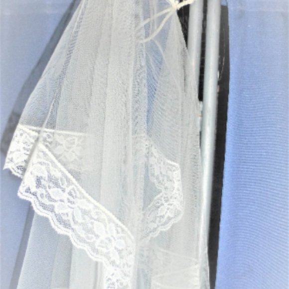 ILGWE Vintage COMMUNION DRESS w/ Vail Union Made Vintage Girls Wedding Dress - Picture 3 of 8